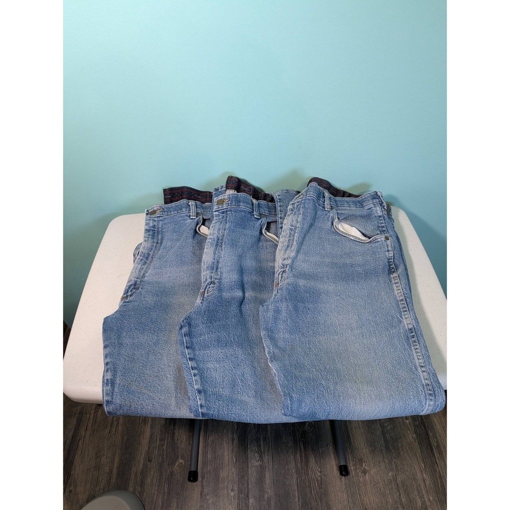 Wrangler Regular Fit Men's Blue Jeans 38 X30 Lot of 3